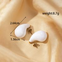1 Pair French Style Simple Style Classic Style Water Droplets Plating Stainless Steel 18k Gold Plated Ear Studs sku image 7