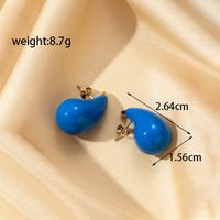 1 Pair French Style Simple Style Classic Style Water Droplets Plating Stainless Steel 18k Gold Plated Ear Studs main image 4