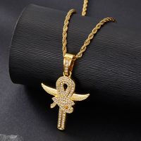 Hip Hop Roche Traverser Oeil D'horus Acier Inoxydable Alliage Incruster Strass Unisexe Pendentif main image video