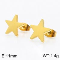 1 Pair Simple Style Classic Style Starfish Plating Titanium Steel 18K Gold Plated Ear Studs sku image 2