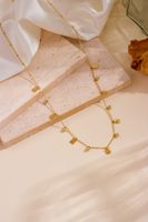 Titan Stahl 18 Karat Vergoldet Elegant Überzug Mond Herzform Schmetterling Strasssteine Halskette sku image 16