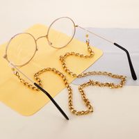 Hip-hop Retro Solid Color Titanium Steel Women's Glasses Chain main image 1