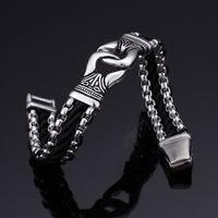 Rock Punk Streetwear Geometric Titanium Steel Men's Bracelets main image 2