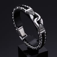 Rock Punk Streetwear Geometric Titanium Steel Men's Bracelets main image 6
