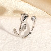 Artificial Zircon Copper Gold Plated Silver Plated Simple Style Inlay Color Block Zircon Rings sku image 1