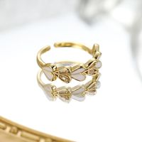 Simple Style Geometric Copper Plating Inlay Zircon Open Rings sku image 6