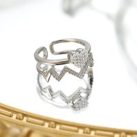 Simple Style Geometric Copper Plating Inlay Zircon Open Rings sku image 11