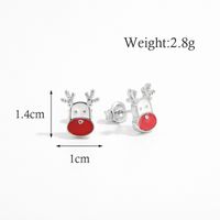 1 Pair Cartoon Style Cute Sweet Christmas Tree Elk Epoxy Plating Sterling Silver Zircon White Gold Plated Rhodium Plated Ear Studs sku image 3