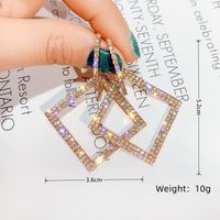 Simple Style Shiny Rhombus Alloy Inlay Rhinestones Women's Drop Earrings sku image 1