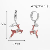 1 Pair Cartoon Style Cute Sweet Christmas Tree Elk Epoxy Plating Sterling Silver Zircon White Gold Plated Rhodium Plated Ear Studs sku image 6