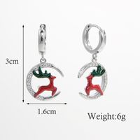 1 Pair Cartoon Style Cute Sweet Christmas Tree Elk Epoxy Plating Sterling Silver Zircon White Gold Plated Rhodium Plated Ear Studs sku image 7