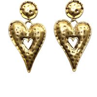 1 Pair Simple Style Classic Style Heart Shape Plating Metal Gold Plated Drop Earrings main image 6