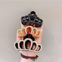 Women's Simple Style Commute Crown Plastic Resin Inlay Rhinestones Hair Claws main image 6