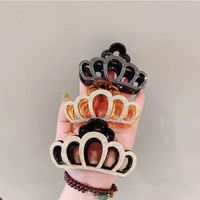 Women's Simple Style Commute Crown Plastic Resin Inlay Rhinestones Hair Claws main image 2