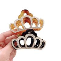 Women's Simple Style Commute Crown Plastic Resin Inlay Rhinestones Hair Claws main image 4
