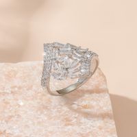 Simple Style Shiny Solid Color Copper Inlay Zircon Rings main image 3