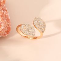 Simple Style Classic Style Snake Copper Inlay Zircon Open Rings main image 3
