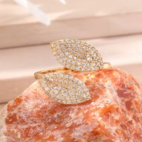 Simple Style Classic Style Snake Copper Inlay Zircon Open Rings main image 4