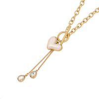 Wholesale Simple Style Commute Heart Shape 304 Stainless Steel Copper Plating 18K Gold Plated Zircon Pendant Necklace sku image 2