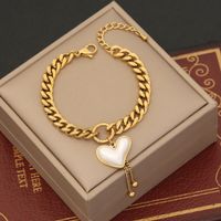 Wholesale Simple Style Commute Heart Shape 304 Stainless Steel Copper Plating 18K Gold Plated Zircon Pendant Necklace main image 2