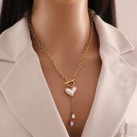 Wholesale Simple Style Commute Heart Shape 304 Stainless Steel Copper Plating 18K Gold Plated Zircon Pendant Necklace main image 6