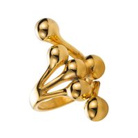 304 Stainless Steel 14K Gold Plated Retro Classic Style Plating Geometric Water Droplets Open Rings sku image 3