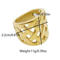 304 Stainless Steel 14K Gold Plated Retro Classic Style Plating Geometric Water Droplets Open Rings main image 2
