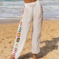 Women's Beach Casual Vacation Geometric Full Length Hollow Out Casual Pants main image 4