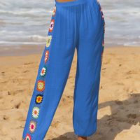 Women's Beach Casual Vacation Geometric Full Length Hollow Out Casual Pants main image 3
