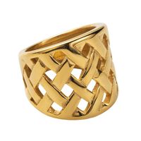 304 Stainless Steel 14K Gold Plated Retro Classic Style Plating Geometric Water Droplets Open Rings sku image 14