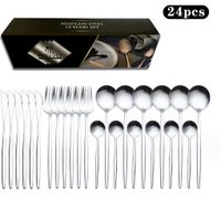 Classical Solid Color Stainless Steel Tableware 1 Set sku image 1