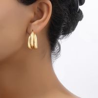 1 Pair Retro Simple Style Commute Round Plating Alloy Gold Plated Ear Studs main image 7