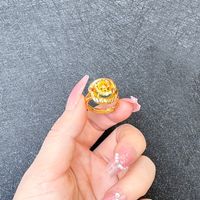 1 Piece Simple Style Flower Brass Plating Open Ring sku image 14