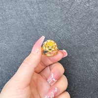 1 Piece Simple Style Flower Brass Plating Open Ring sku image 17