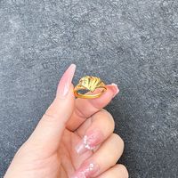 1 Piece Simple Style Flower Brass Plating Open Ring sku image 22
