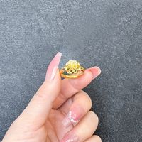 1 Piece Simple Style Flower Brass Plating Open Ring sku image 23