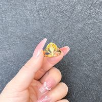 1 Piece Simple Style Flower Brass Plating Open Ring sku image 9