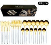 Classical Solid Color Stainless Steel Tableware 1 Set sku image 10