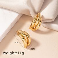 1 Pair Retro Simple Style Commute Round Plating Alloy Gold Plated Ear Studs sku image 3
