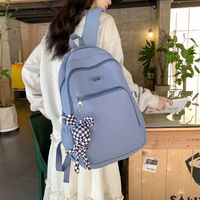 One Size Solid Color Shopping School Backpack main image 4
