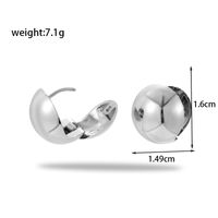 1 Pair Simple Style Round Heart Shape Plating Stainless Steel Earrings sku image 5