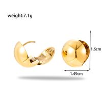 1 Pair Simple Style Round Heart Shape Plating Stainless Steel Earrings sku image 4
