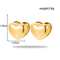 1 Pair Simple Style Round Heart Shape Plating Stainless Steel Earrings sku image 2