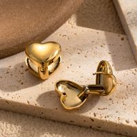1 Pair Simple Style Round Heart Shape Plating Stainless Steel Earrings main image 8