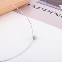 Titanium Steel 18K Gold Plated Simple Style Inlay Solid Color Artificial Pearls Choker main image 4