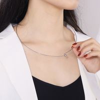 Titanium Steel 18K Gold Plated Simple Style Inlay Solid Color Artificial Pearls Choker main image 5