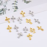 1 Piece Stainless Steel 18K Gold Plated Cross main image 1