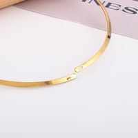 Titanium Steel 18K Gold Plated Simple Style Solid Color Choker main image 4