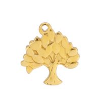 1 Piece Stainless Steel 18K Gold Plated Hand Tree Leaves main image 6