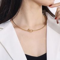 Simple Style Solid Color Stainless Steel Choker main image 4
